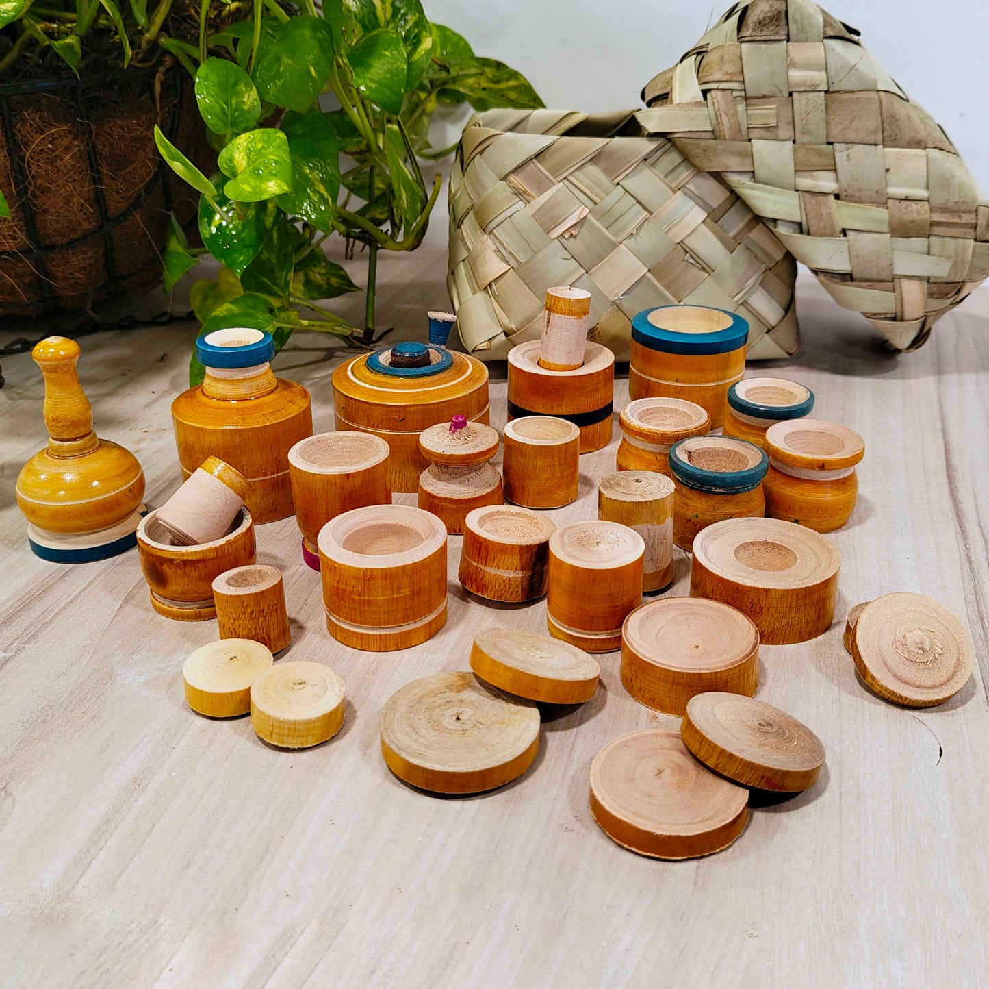Wooden Choppu Set - Essential Traditions by Kayal - - International Shipping