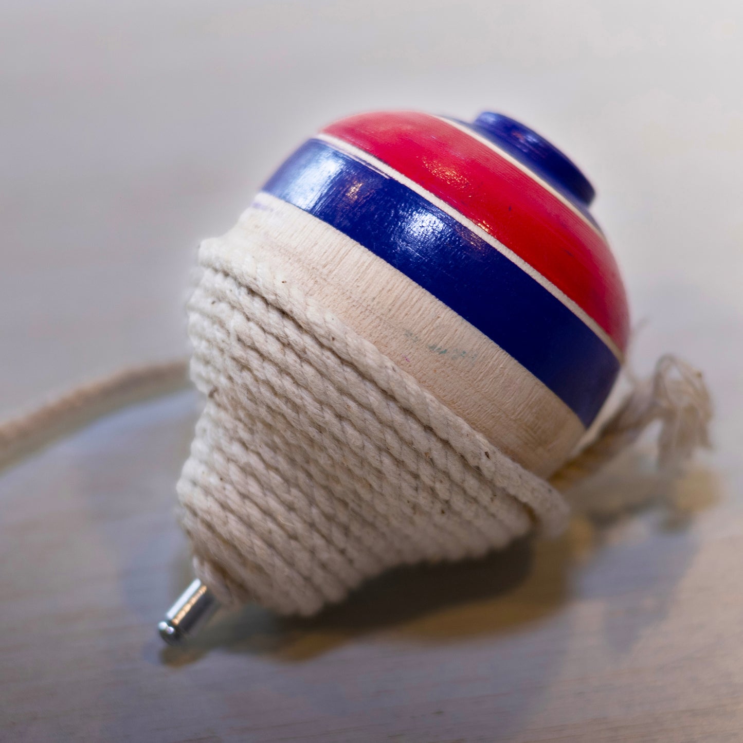 Wooden Spinning Top with rope - Essential Traditions by Kayal - - International Shipping
