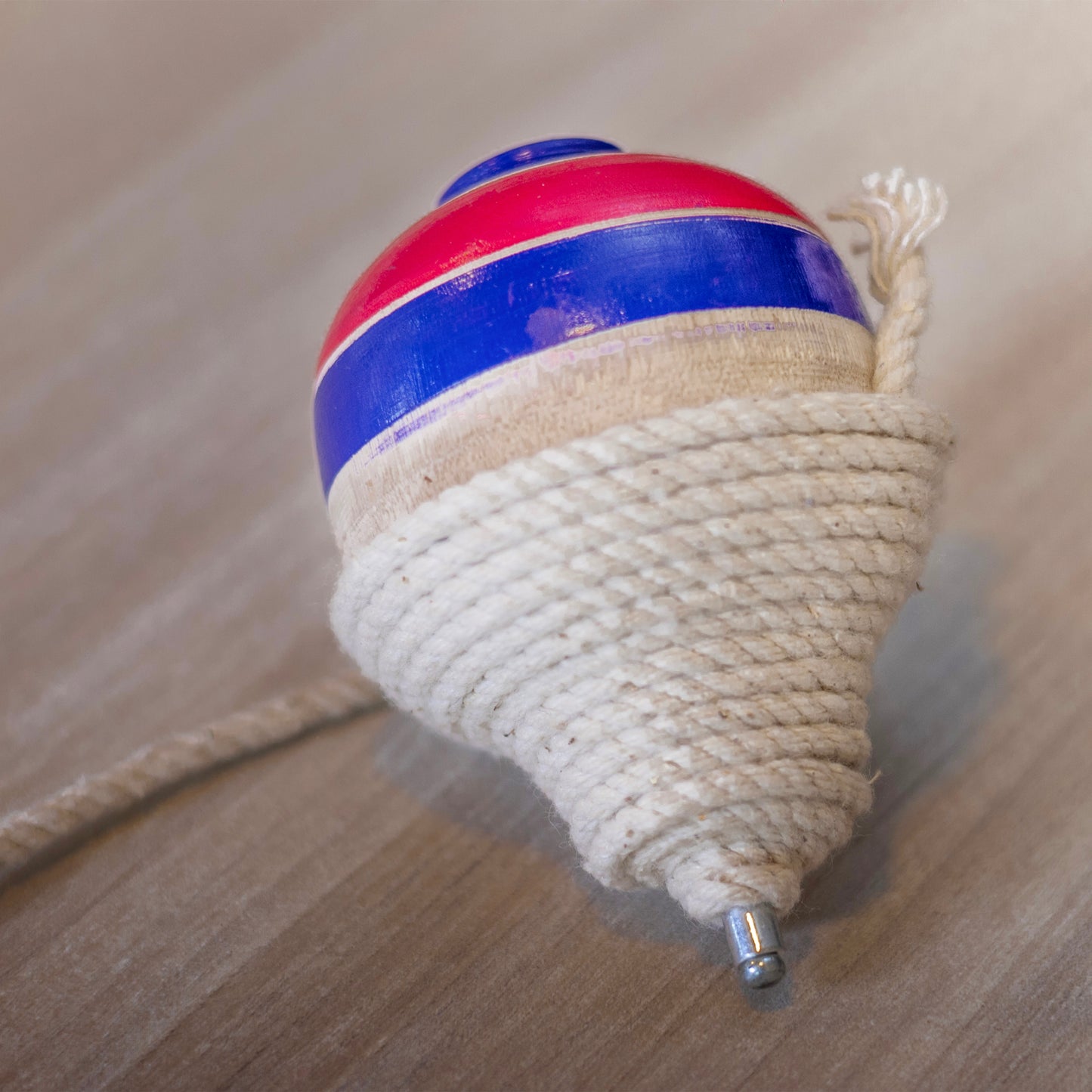 Wooden Spinning Top with rope - Essential Traditions by Kayal - - International Shipping