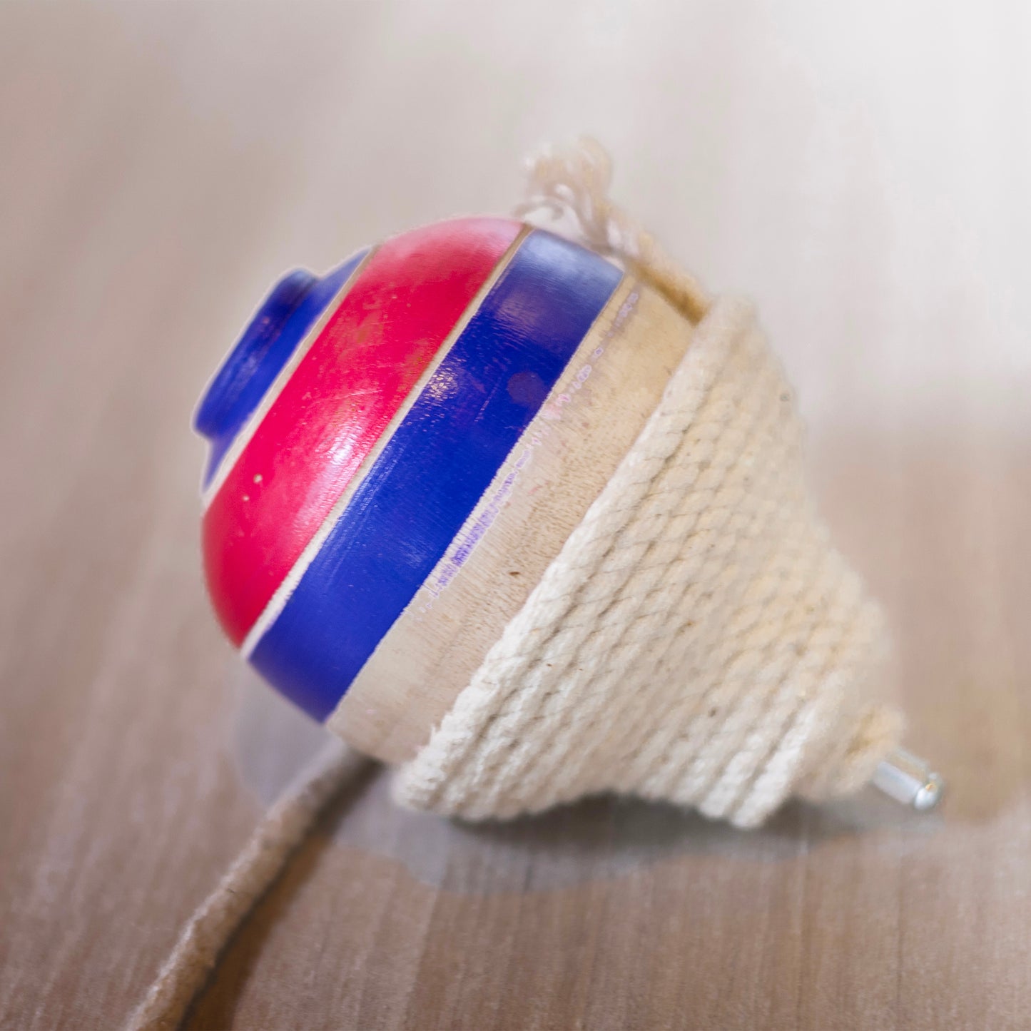 Wooden Spinning Top with rope - Essential Traditions by Kayal - - International Shipping