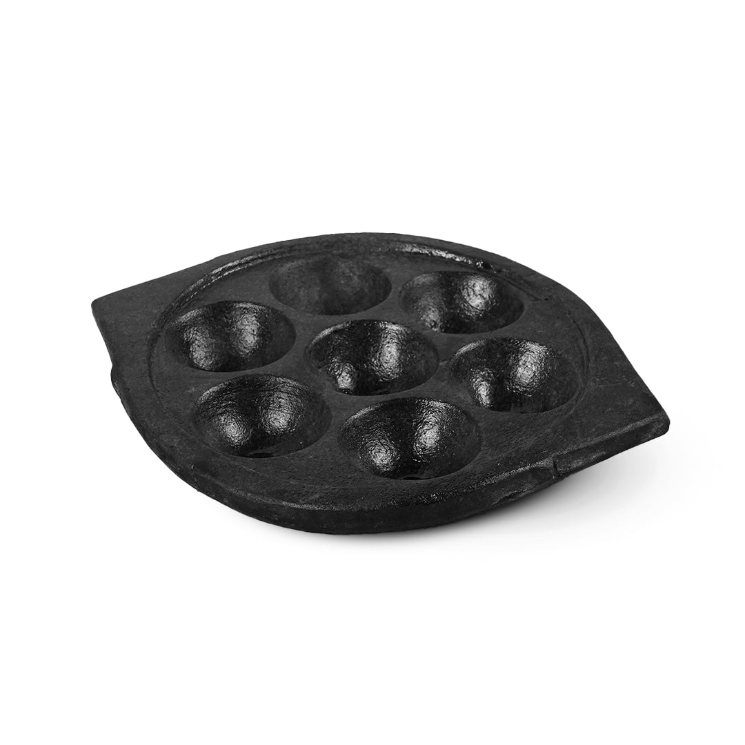 Seasoned Soapstone Paniyaram Kal - 7 Cavity (Pre-Order)