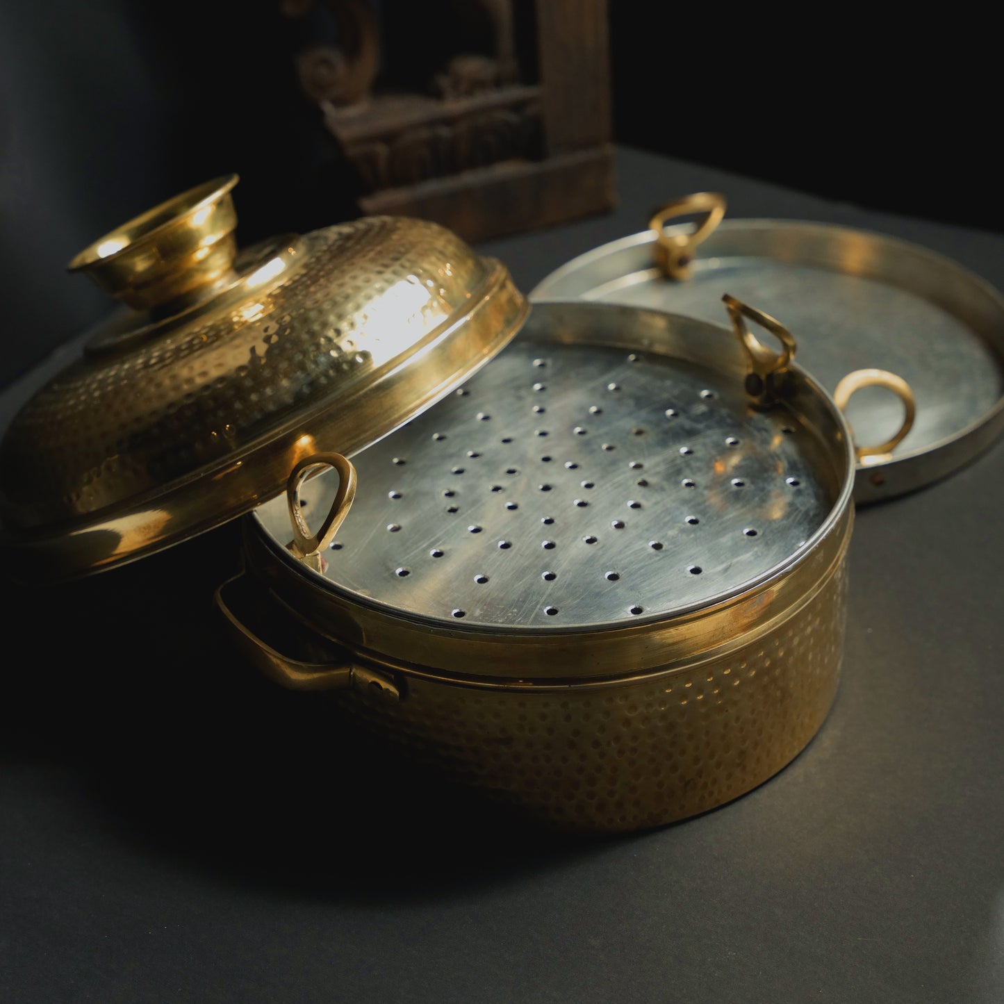 Essential Traditions by Kayal - Brass - Gold Color -Brass Steamer- Top Open