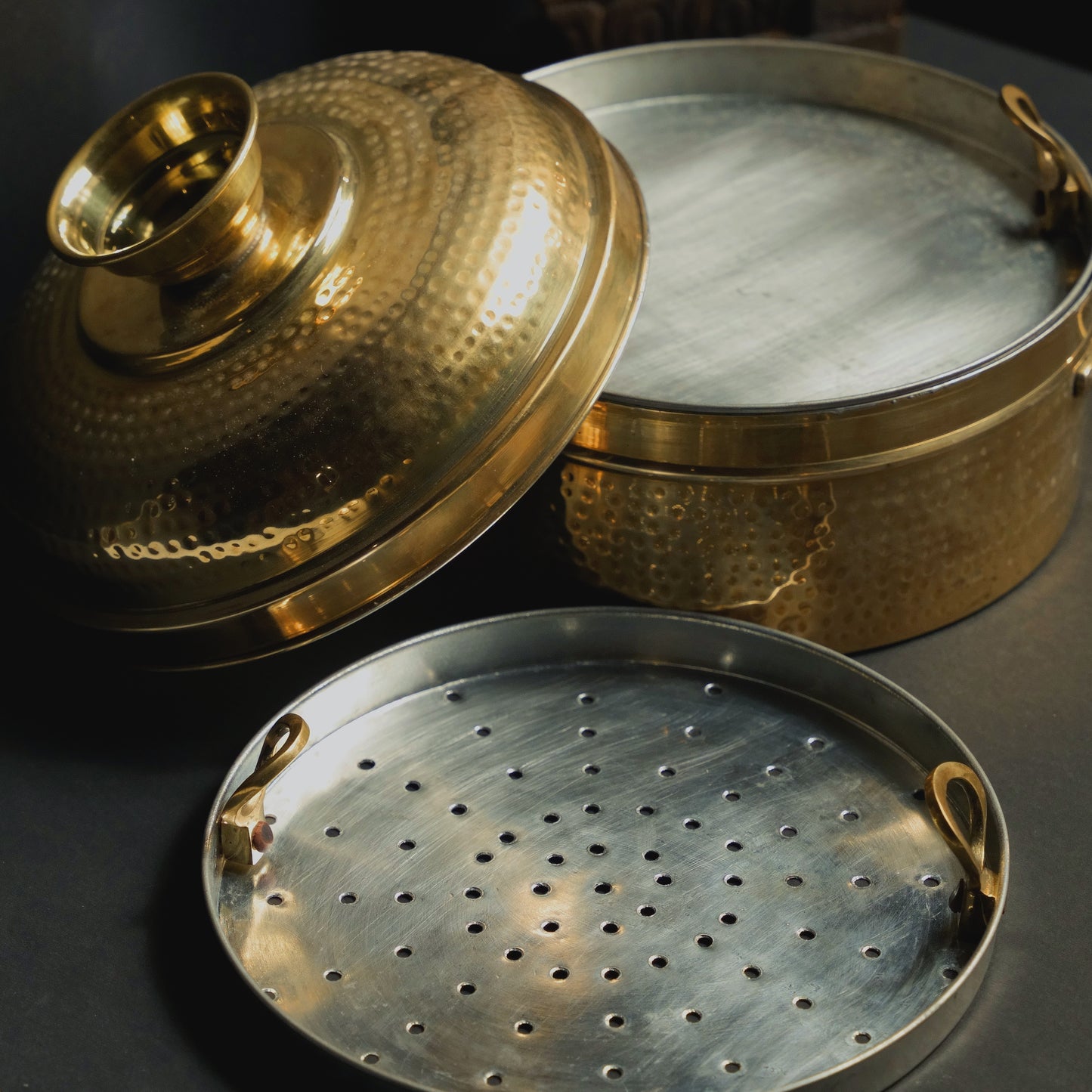 Essential Traditions by Kayal - Brass - Gold Color -Brass Steamer- Front Open