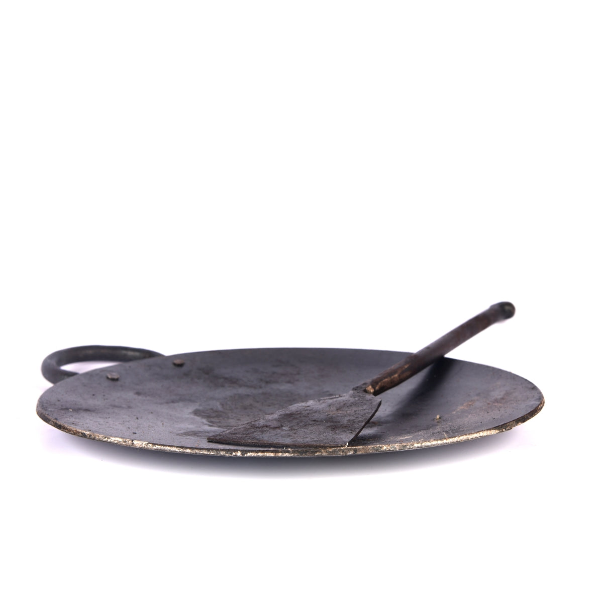 Seasoned Iron Dosa Tawa 10" & Iron Dosa Turner Combo - Essential Traditions by Kayal - - International Shipping