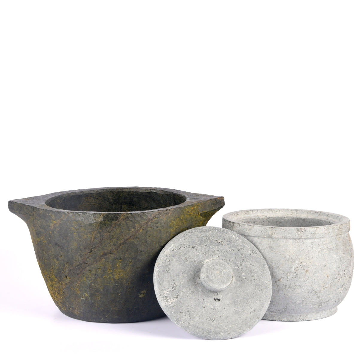 Seasoned Soapstone Cook Pot & Soapstone Curd Jar Combo - Essential Traditions by Kayal - - International Shipping