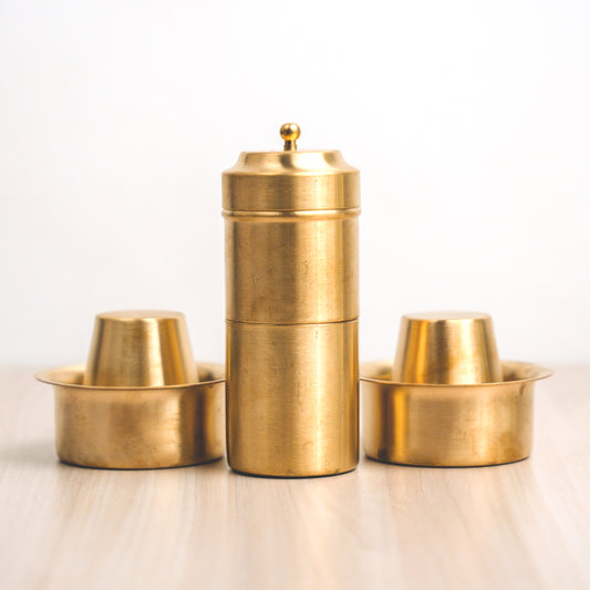 Brass Coffee Filter and Davara Set Combo - Essential Traditions by Kayal -   - International Shipping