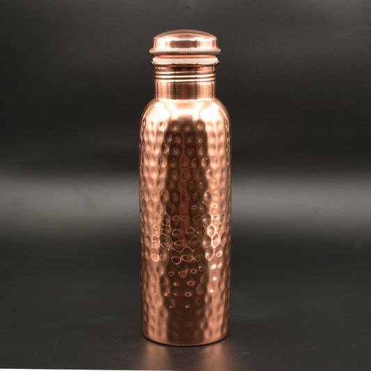 Copper Water Bottle - Hammered finish - Essential Traditions by Kayal -   - International Shipping