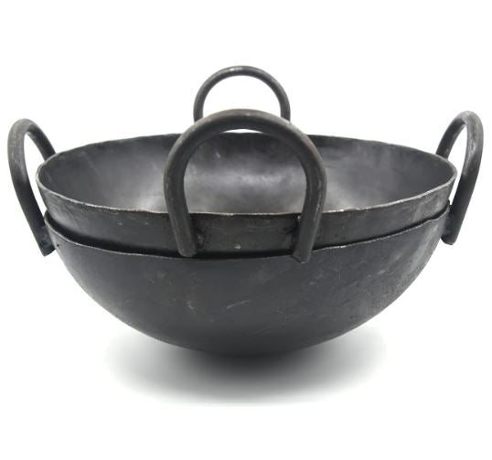 Seasoned Iron Classic Kadai - Essential Traditions by Kayal - - International Shipping