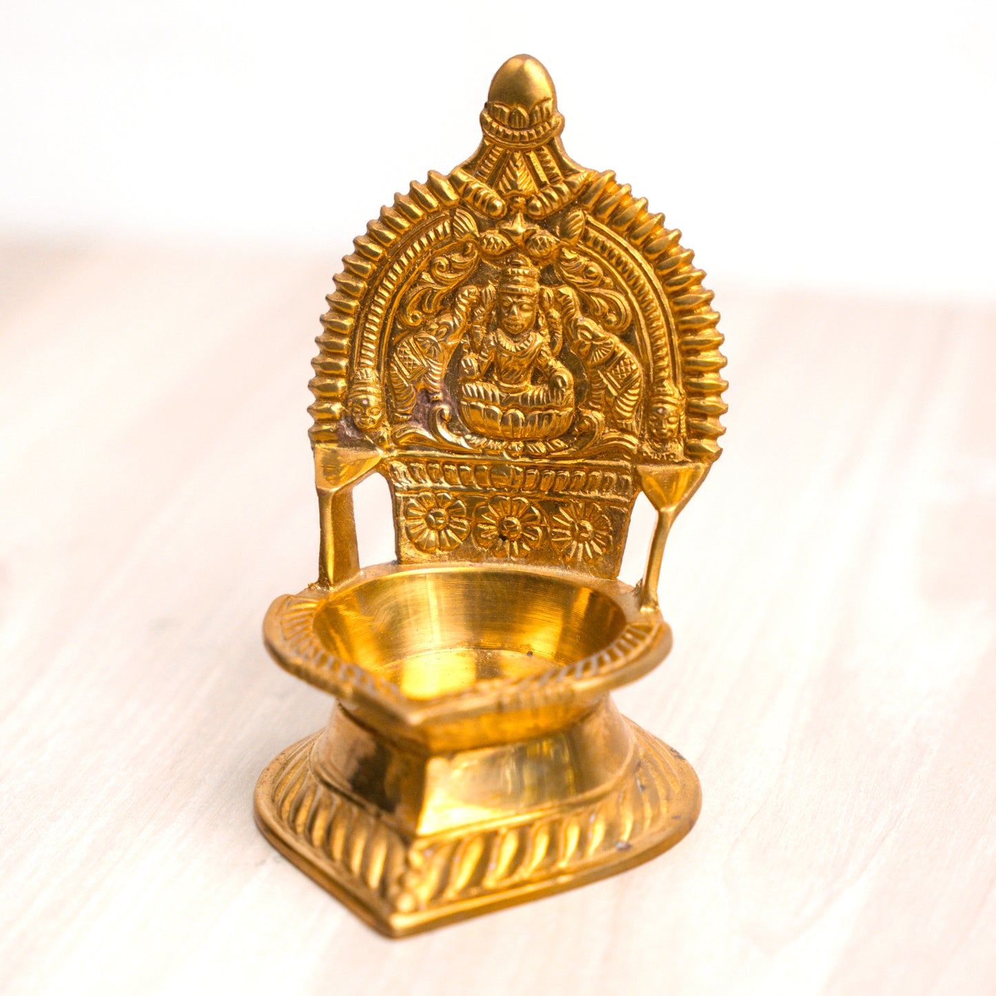 Brass Gajalakshmi Lamp - Essential Traditions by Kayal - - International Shipping