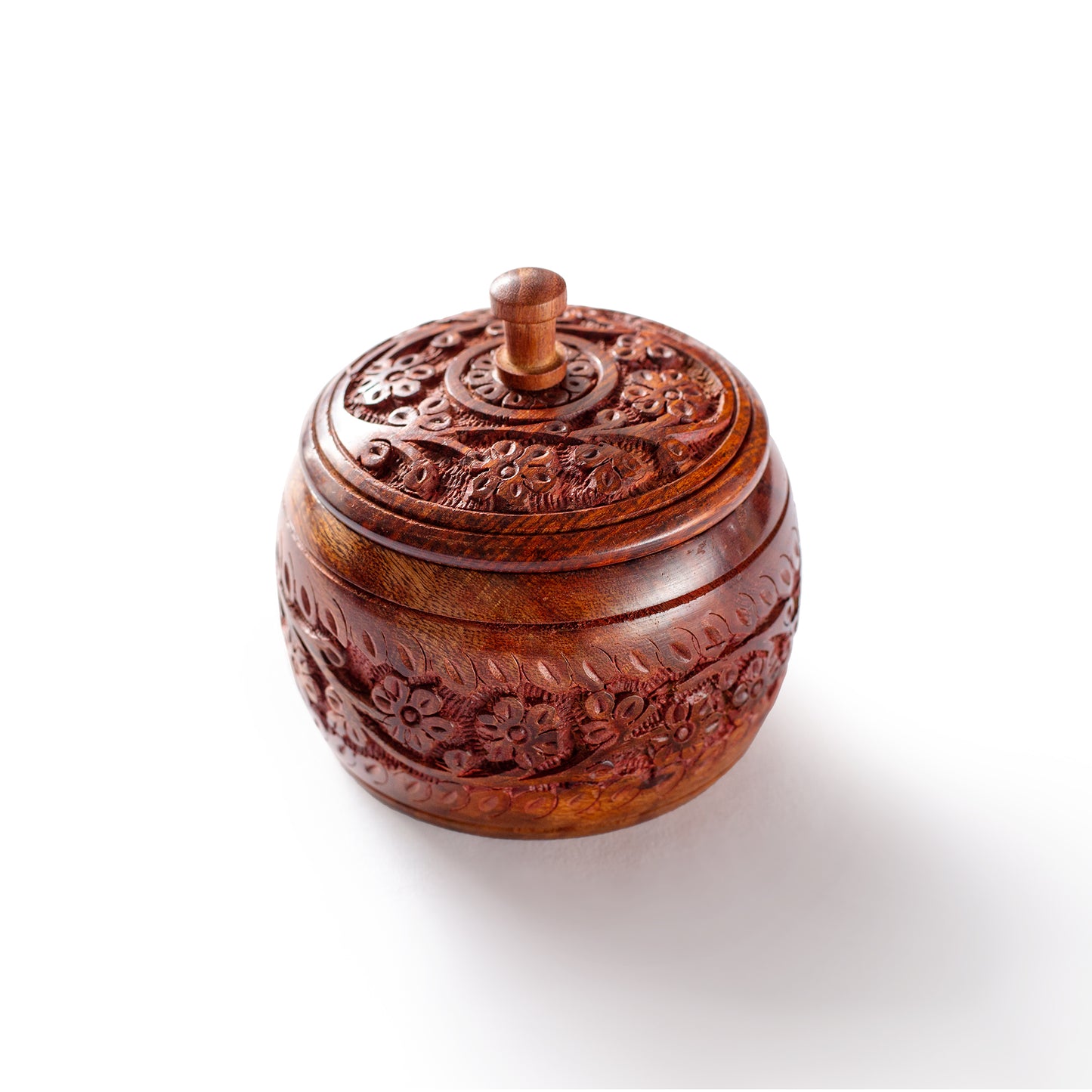 Wooden Carving Jar - Essential Traditions by Kayal - - International Shipping