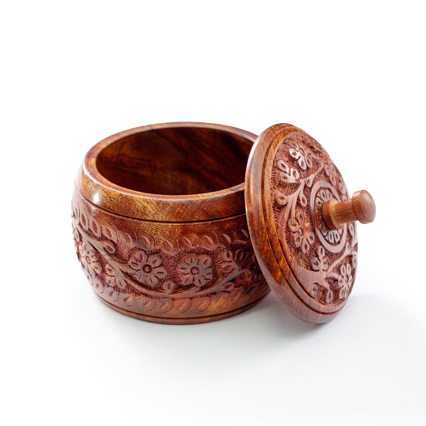 Wooden Carving Jar - Essential Traditions by Kayal - - International Shipping