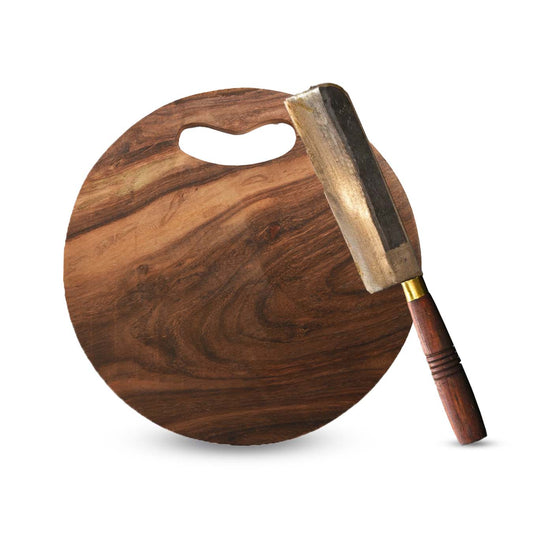 Wooden Cutting Board & Pure Iron knife