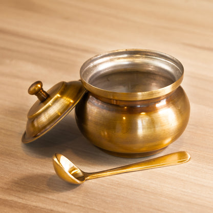 Brass Ghee pot Antique - Essential Traditions by Kayal -   - International Shipping