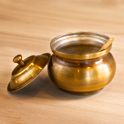 Brass Ghee pot Antique - Essential Traditions by Kayal -   - International Shipping