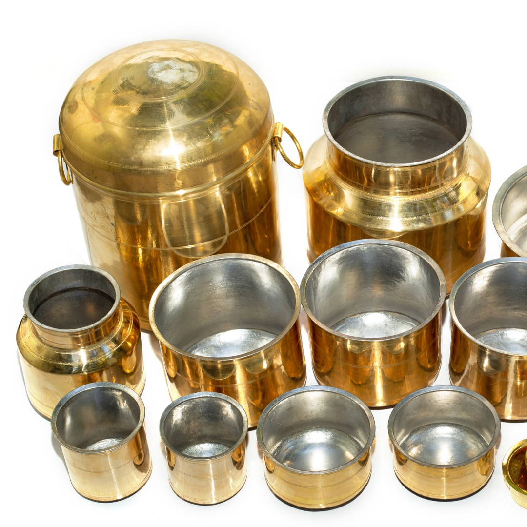 Brass Rail Adukku Set-(18 Pcs) - Essential Traditions by Kayal -   - International Shipping