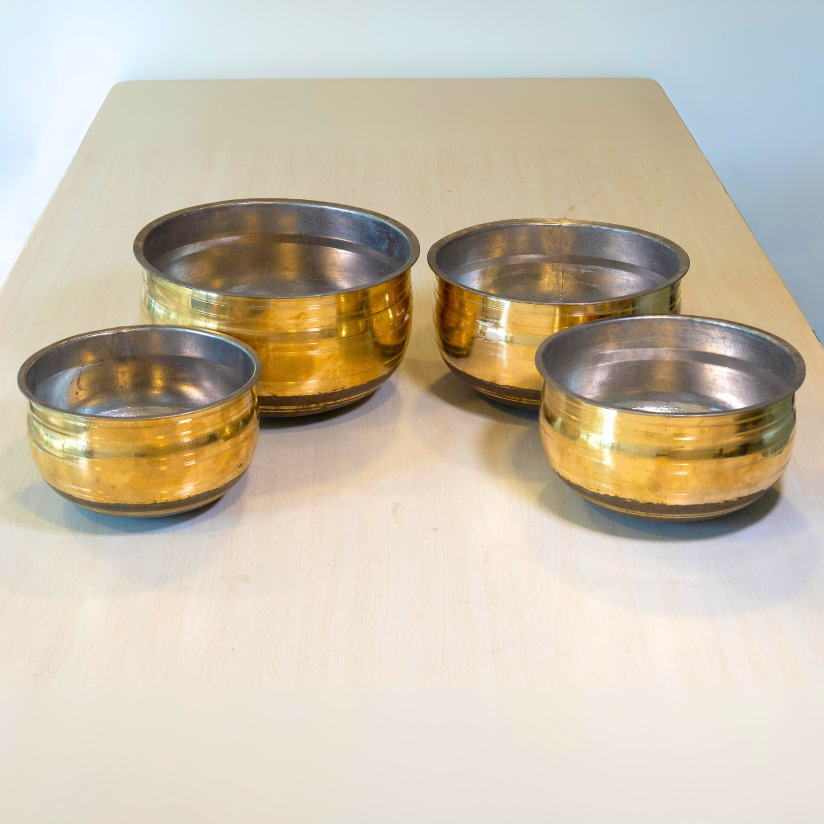 Brass Chatti with Tin Lining - Essential Traditions by Kayal -   - International Shipping