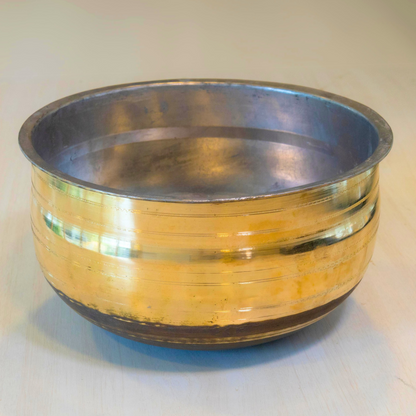 Brass Chatti with Tin Lining - Essential Traditions by Kayal -   - International Shipping