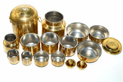 Brass Rail Adukku Set-(18 Pcs) - Essential Traditions by Kayal -   - International Shipping