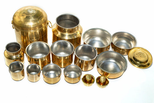 Brass Rail Adukku Set-(18 Pcs) - Essential Traditions by Kayal -   - International Shipping