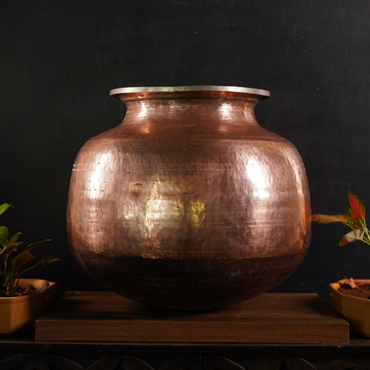 Antique Copper Large Pot with Tin Coating