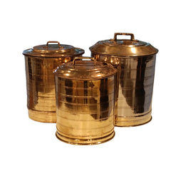 Antique Brass Drum with Lid