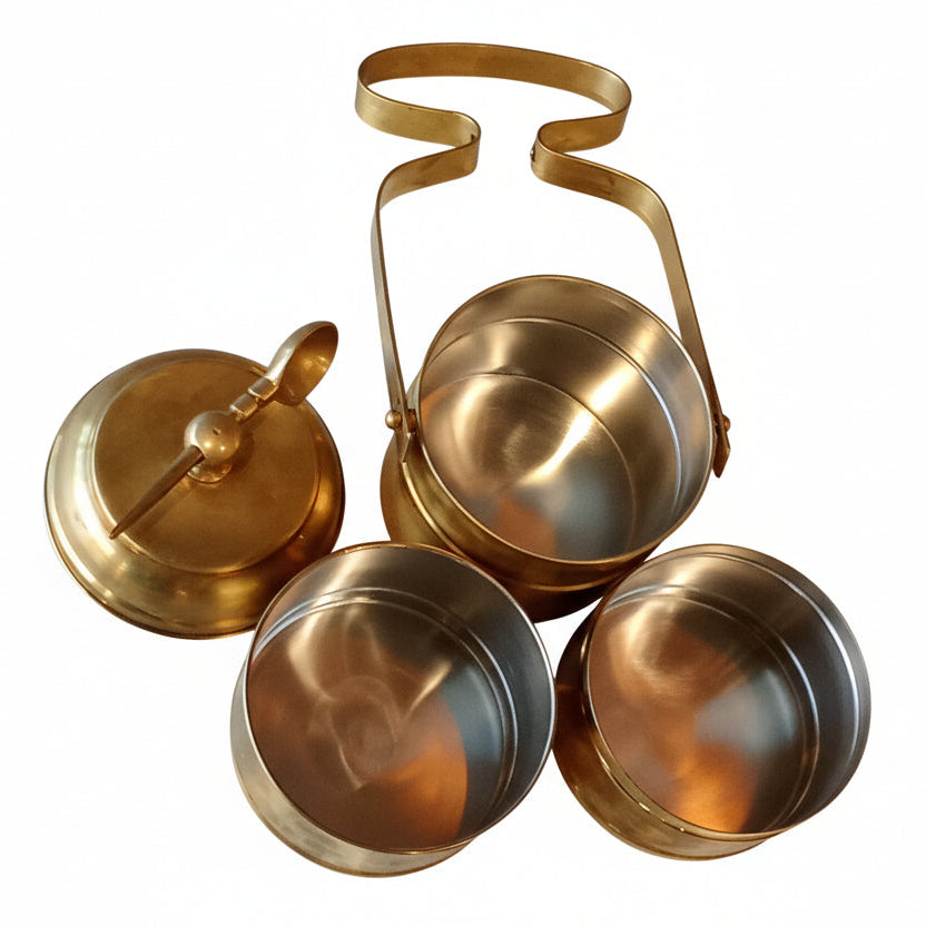 Brass Tiffin Carrier - Tin Coated
