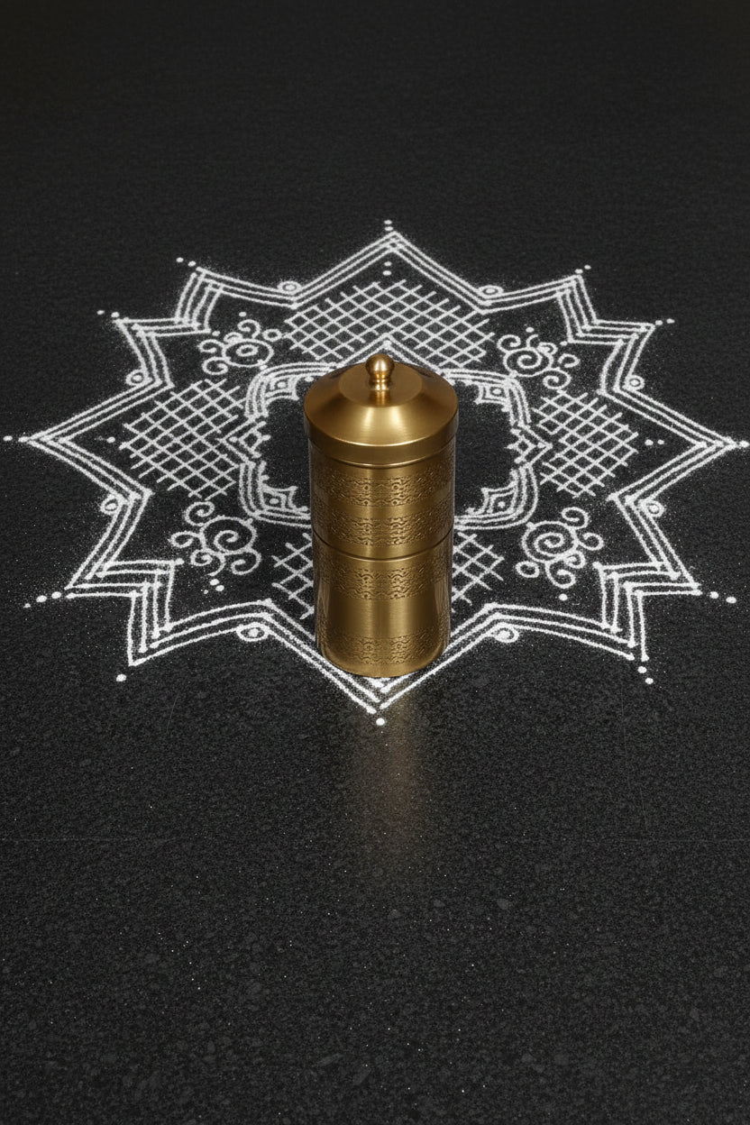 Brass Coffee Filter - Kolam Pattern