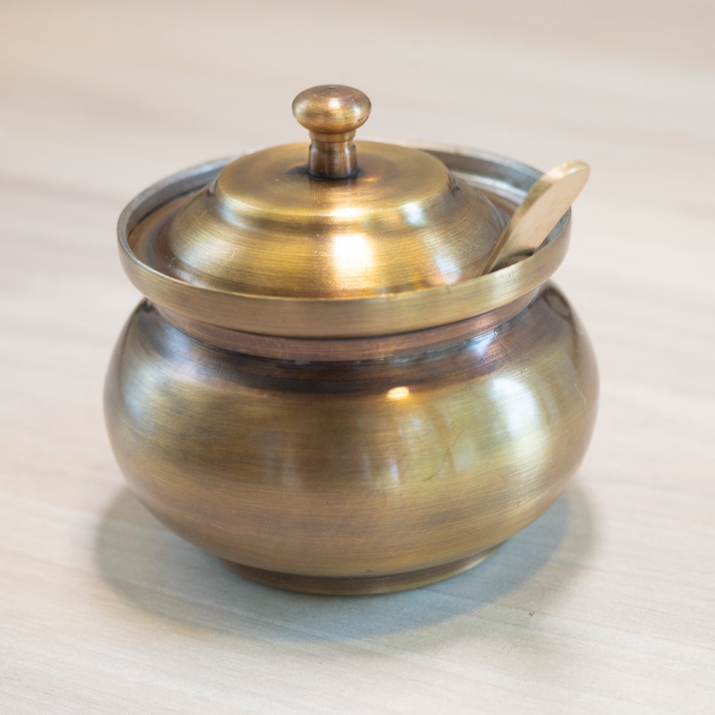 Brass Ghee pot Antique - Essential Traditions by Kayal -   - International Shipping