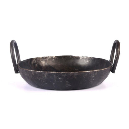 Seasoned Iron Flat Bottom Kadai - Essential Traditions by Kayal -   - International Shipping