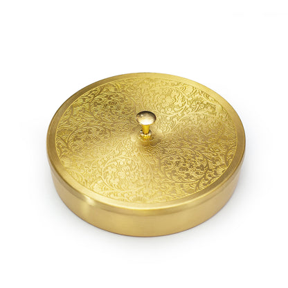 Brass Engraved Spice Box - Essential Traditions by Kayal -   - International Shipping