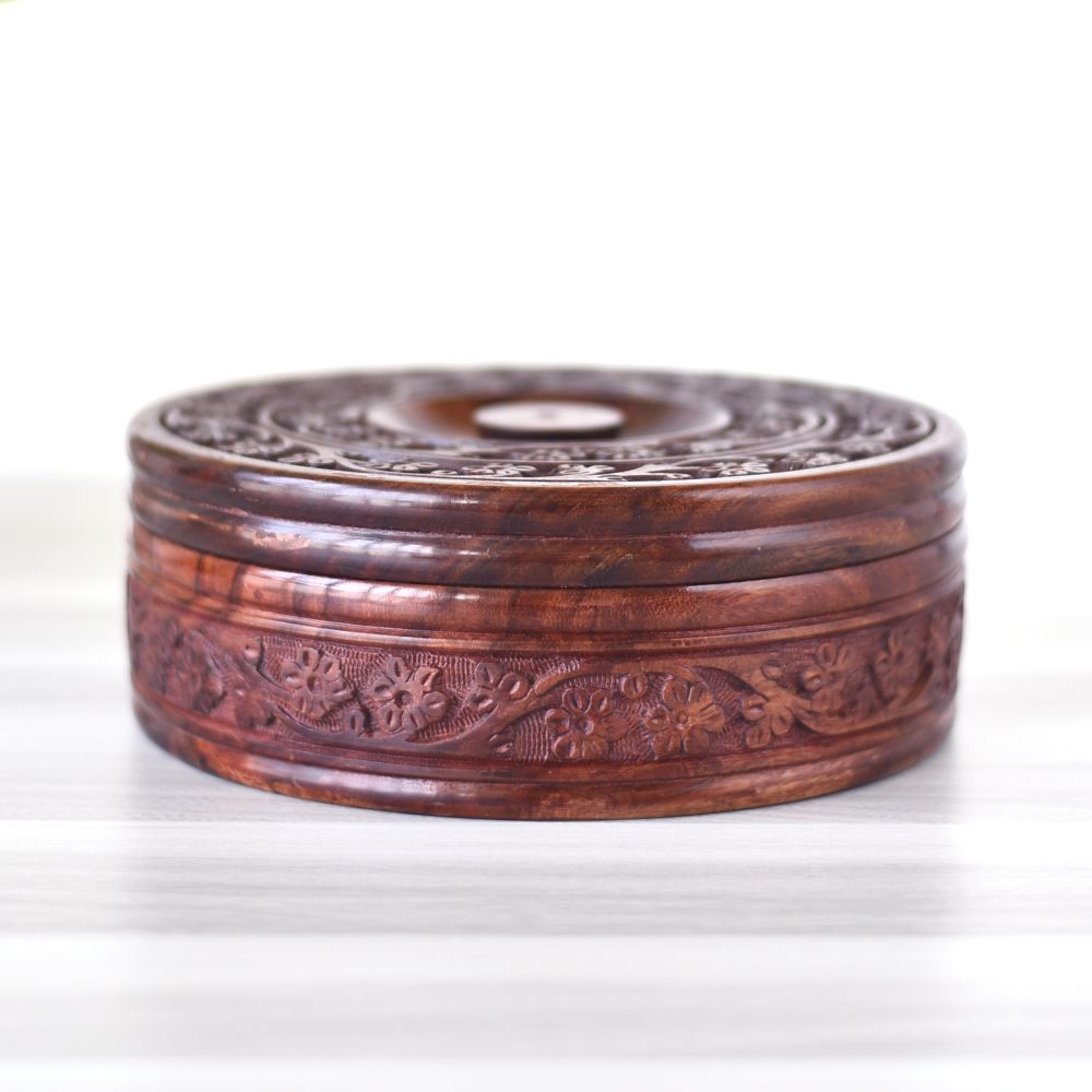 Wooden Roti Box - Essential Traditions by Kayal -   - International Shipping