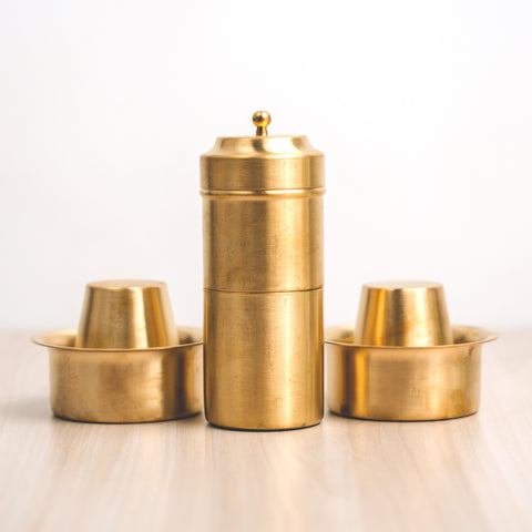 Brass Coffee Filter and Davara Set Combo