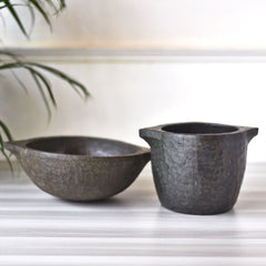 Seasoned Soapstone Cook Pot & Seasoned  Soapstone Kadai Combo (Pre-Order)