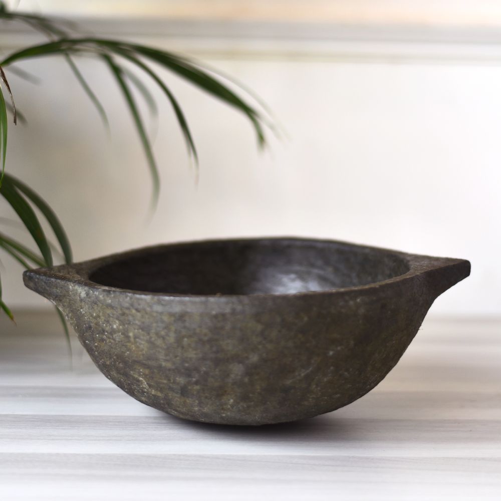 Seasoned Soapstone Kadai - Essential Traditions by Kayal -   - International Shipping