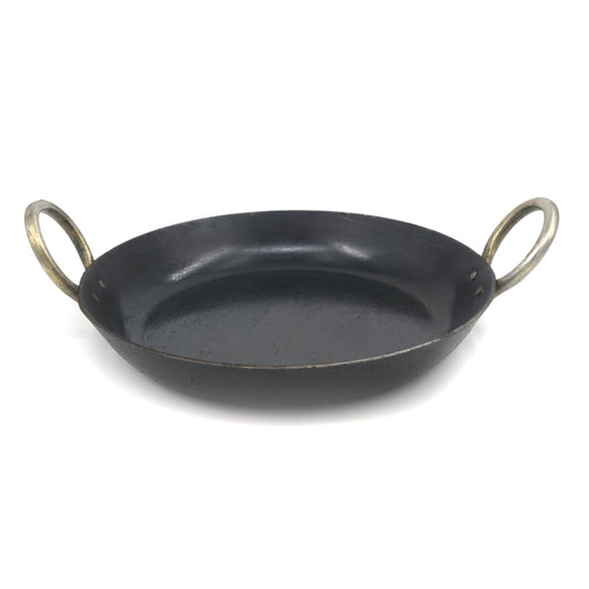 Seasoned Iron Ethnic Flat Bottom Kadai - Essential Traditions by Kayal -   - International Shipping