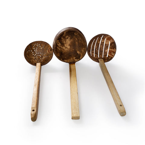 Coconut Shell Ladle Set Of 3