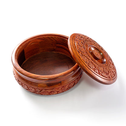 Wooden Roti Box Carving - Essential Traditions by Kayal -   - International Shipping