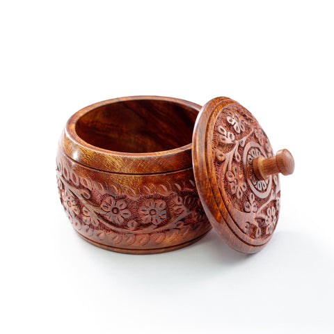 Wooden Carving Jar