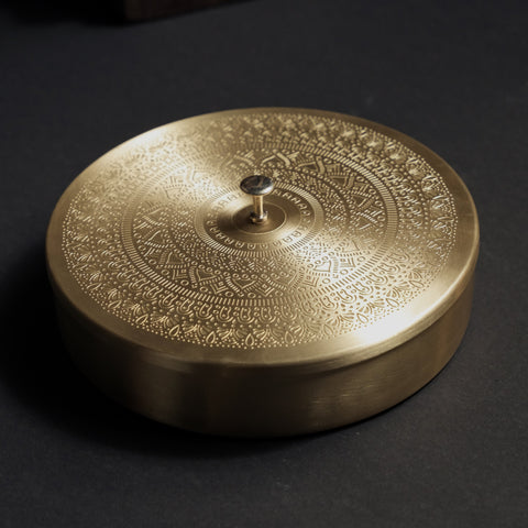 Brass Engraved Spice Box with TIN coated containers