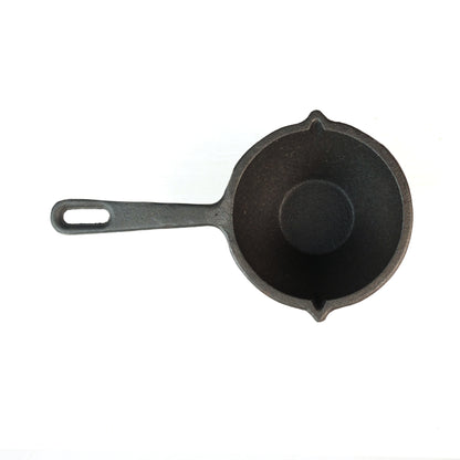 Essential Traditions by Kayal - Iron - Black - Cast Iron Tadka Maker With Handle - Side