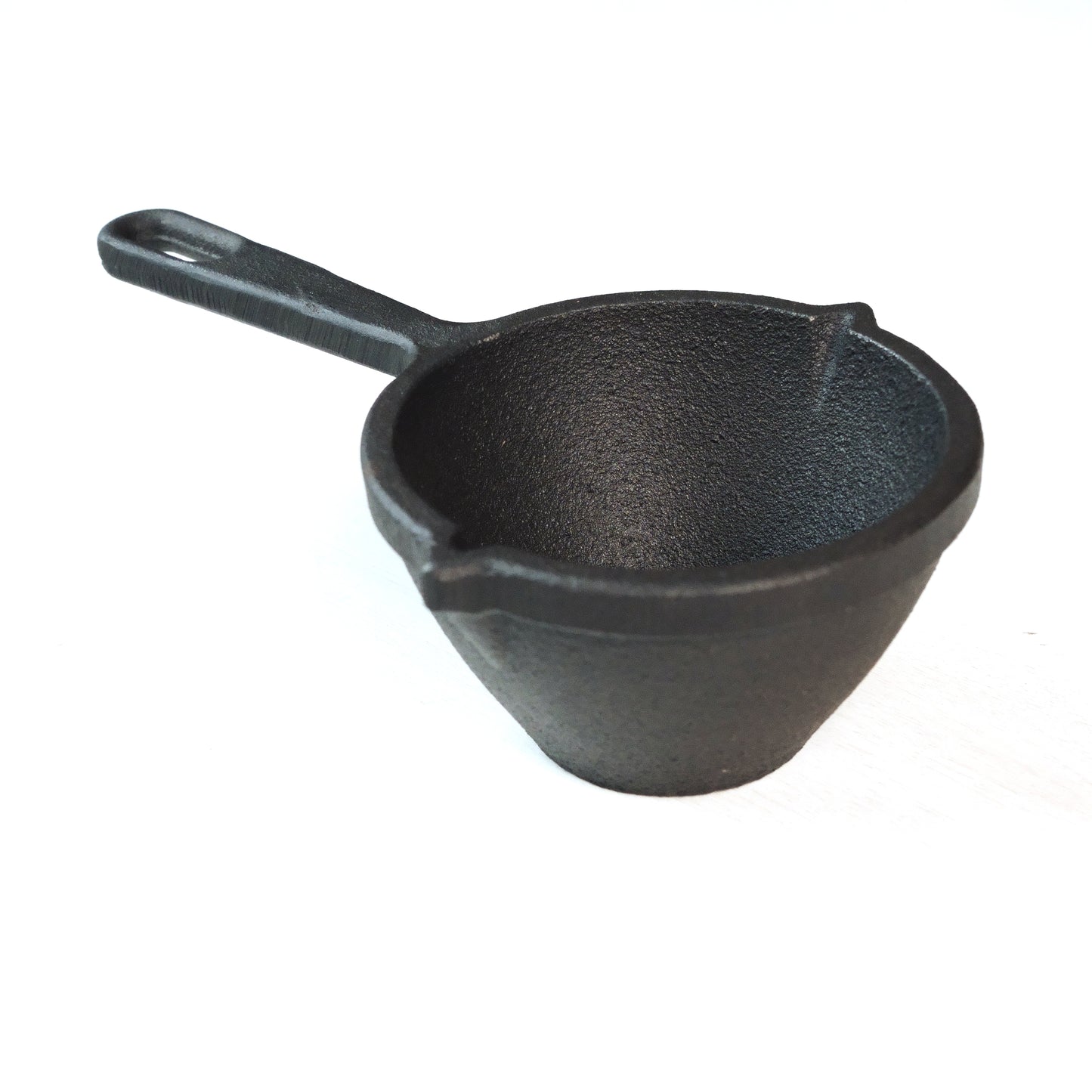 Essential Traditions by Kayal - Iron - Black - Cast Iron Tadka Maker With Handle - Front