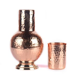 Copper Bedside Water Jar with Tumbler