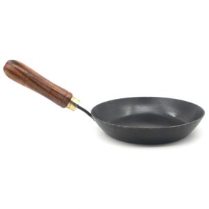 Seasoned Iron Fry Pan with Wooden Handle
