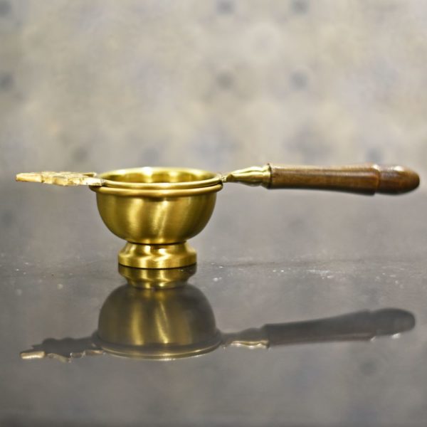 Brass Tea Strainer with Wooden Handle